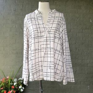 Prologue Cream & Black Blouse size XXl T186